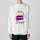 ivybloonの懐かしいラジカセ Heavyweight Crew Neck Sweatshirt