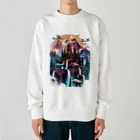 シロクマペンギンの神秘の山 Heavyweight Crew Neck Sweatshirt