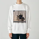 the blue seasonの宇宙と融合するオートバイ：星座とメカニズムの美 Heavyweight Crew Neck Sweatshirt