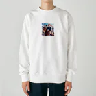 SWQAの馬で通学する仲間たち Heavyweight Crew Neck Sweatshirt