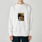 ayamomohidemiのキュートな猫猫あくび Heavyweight Crew Neck Sweatshirt