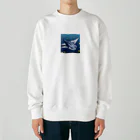 SUZURI56のドット絵ノコギリザメ Heavyweight Crew Neck Sweatshirt