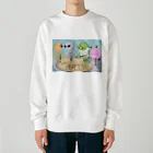 げんげん(バーサーカーモンキーズ)の宇宙戦争の風刺画 Heavyweight Crew Neck Sweatshirt