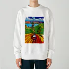 GALLERY misutawoのハンガリー ブダ城ケーブルカーとブダペストの街並み Heavyweight Crew Neck Sweatshirt