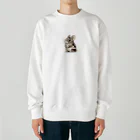 ちもちもの変わった模様のパイドデグーちゃん Heavyweight Crew Neck Sweatshirt