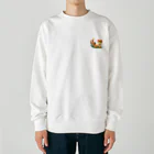 りえのダックスフンドとお花 Heavyweight Crew Neck Sweatshirt