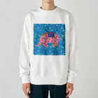 ピンクの象の幸福を呼ぶピンクの象 Heavyweight Crew Neck Sweatshirt