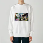 Mia-Alto_Adventure_Storeの時空の旅猫アルトとミアの山間の寺院 Heavyweight Crew Neck Sweatshirt