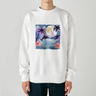 ハワイライフのイルカと満月 Heavyweight Crew Neck Sweatshirt