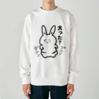 くれーじーうさぎ本舗の2段腹デブうさぎ（太った） Heavyweight Crew Neck Sweatshirt