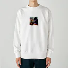 momonekokoの雨とギターと猫 Heavyweight Crew Neck Sweatshirt