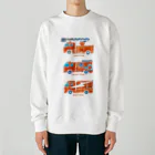 watasackの消防車（はしご車、ポンプ車、レスキュー車） Heavyweight Crew Neck Sweatshirt