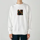 AIおじさんの読書をするおじさん Heavyweight Crew Neck Sweatshirt