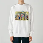 freehandの浮世絵猫のお風呂屋さん Heavyweight Crew Neck Sweatshirt