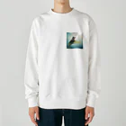 レプタイルズ好き＼(^o^)／の葉っぱの上のカエル Heavyweight Crew Neck Sweatshirt