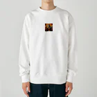 komi39の拳銃を持っている狼の絵 Heavyweight Crew Neck Sweatshirt