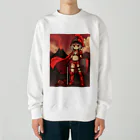 シロクマペンギンの火山の女剣士 Heavyweight Crew Neck Sweatshirt