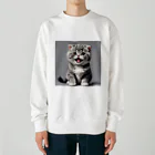 猫は正義♡の甘えん坊な子猫 Heavyweight Crew Neck Sweatshirt