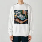 hono想(そう)イタグレ日記のホワイトタイガーのリラックスタイム Heavyweight Crew Neck Sweatshirt