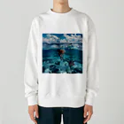 AQUAMETAVERSEのモルジブの大海原で人魚が泳いでいますsanae2074 Heavyweight Crew Neck Sweatshirt