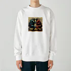 thedarkesthourの相撲をする人型ロボットたち Heavyweight Crew Neck Sweatshirt