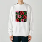 オンラインショップイエローリーフの赤色の花ハイビスカス Heavyweight Crew Neck Sweatshirt