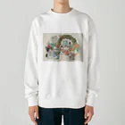 猫のきぬくんのお店のベーカリーこげまるスタッフ御一行様 Heavyweight Crew Neck Sweatshirt