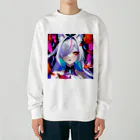 momonekokoの獣耳を持つ美しい女性 Heavyweight Crew Neck Sweatshirt