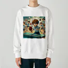 可愛い男の子イラスト販売所　By,keicyanの男の子　中学1年生　卓球部 Heavyweight Crew Neck Sweatshirt