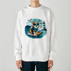 コーギーハウス〜ときどき柴・猫〜のサーファーコーギー Heavyweight Crew Neck Sweatshirt