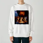 AQUAMETAVERSEのネコの楽しいディナーニャン　Tomoe bb 2712 Heavyweight Crew Neck Sweatshirt