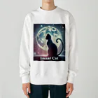 MystiCatの幻想的な猫のシルエット Heavyweight Crew Neck Sweatshirt