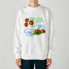 Lily bird（リリーバード）のホオズキ 水紋背景（和柄） Heavyweight Crew Neck Sweatshirt