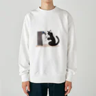 #保護猫カフェひだまり号の手洗い猫 Heavyweight Crew Neck Sweatshirt