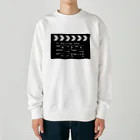 なでしこ@デザインの映画撮影 カチンコ Heavyweight Crew Neck Sweatshirt