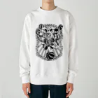 Cɐkeccooのうさぎのラビ‐キラキラサーカス-モノクロ Heavyweight Crew Neck Sweatshirt