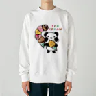 イラスト MONYAAT のCT54ズレぱんだちゃん　アイスを食べよう_bs Heavyweight Crew Neck Sweatshirt