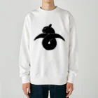 『NG （Niche・Gate）』ニッチゲート-- IN SUZURIの動物家紋。H.T.（結び雁がネコ）黒 Heavyweight Crew Neck Sweatshirt