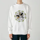 梅咲イラストワークの和猫じゃらし Heavyweight Crew Neck Sweatshirt