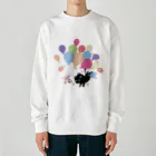 イラスト MONYAAT のくろねこの風船の種*A Heavyweight Crew Neck Sweatshirt