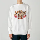 SANKAKU DESIGN STOREのお花の似合う小さい犬たち。 Heavyweight Crew Neck Sweatshirt