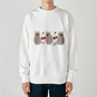 虹色PLUSのおすましキュートな猫ちゃんとサクランボ  グレーカラー Heavyweight Crew Neck Sweatshirt