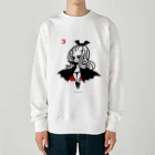 Mizna Wadaの月夜のヴァンパイアガール - ライトカラー向け Heavyweight Crew Neck Sweatshirt