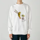 楽猫楽描しげ屋の大きなエビフライを返せ Heavyweight Crew Neck Sweatshirt