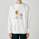 shimeji_omuのネコとメンフクロウ Heavyweight Crew Neck Sweatshirt