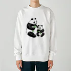 chippokeのパンダの親子 Heavyweight Crew Neck Sweatshirt