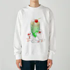 Lily bird（リリーバード）のメロンクリームソーダと文鳥ず Heavyweight Crew Neck Sweatshirt