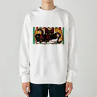 あしたのひまわりのあしたのひまわり【２匹は仲良しこよし】 Heavyweight Crew Neck Sweatshirt