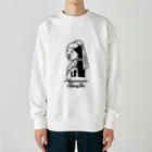 HermannStrasseのイラスト絵画：フェルメールとフトアゴヒゲトカゲ Heavyweight Crew Neck Sweatshirt