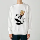 LalaHangeulの「パンだ」とつぶやく子パンダ Heavyweight Crew Neck Sweatshirt